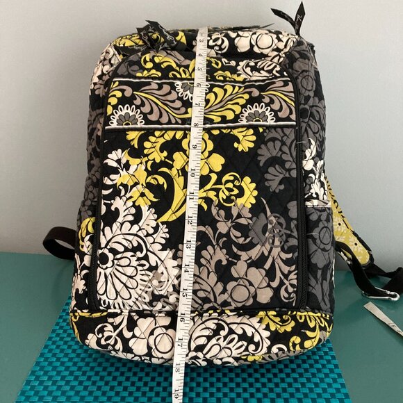 Vera Bradley Backpack with Padded Laptop Compartment Black White Baroque - Picture 14 of 16